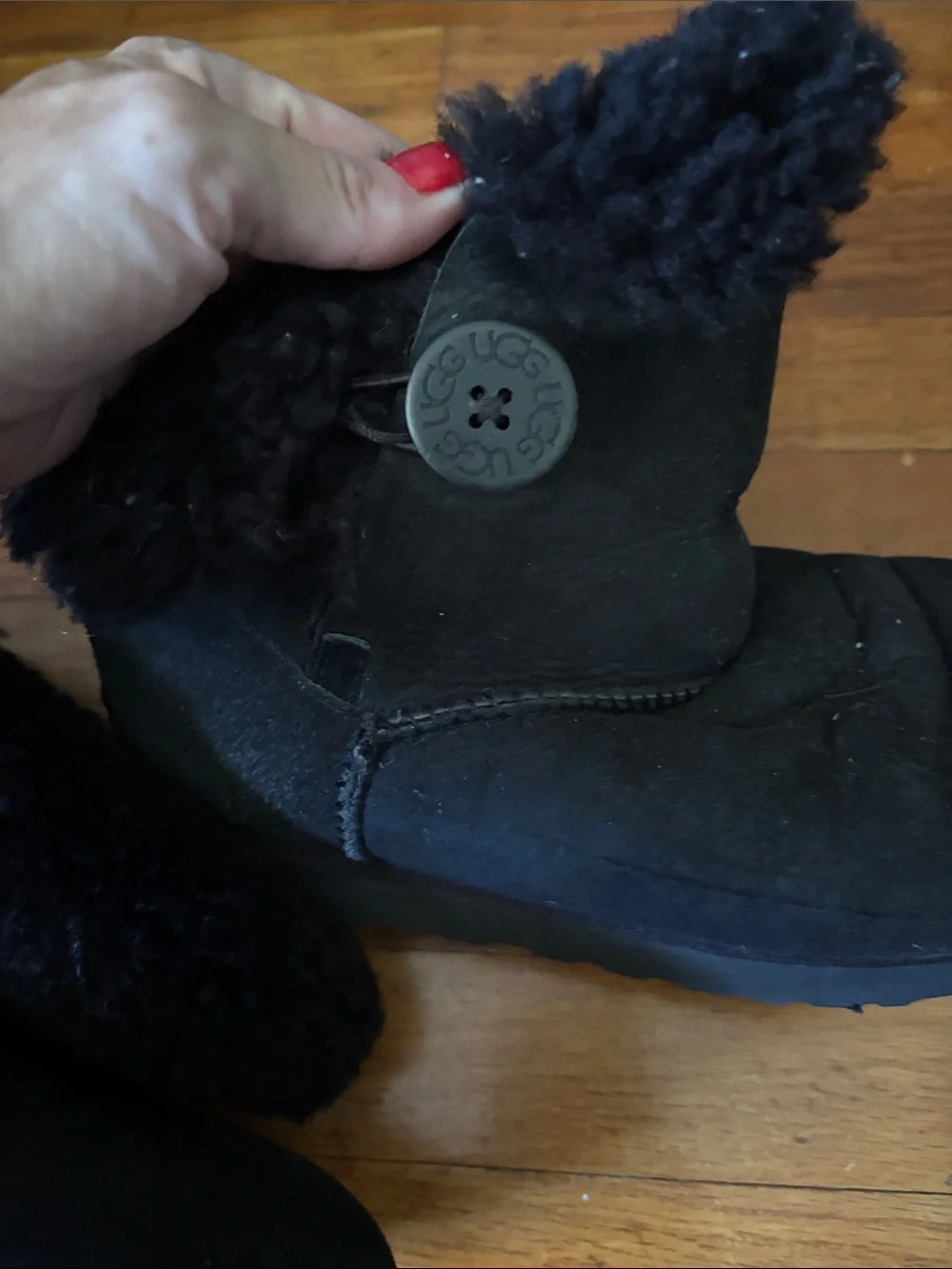 UGG Black Bailey Button Ankle Boots